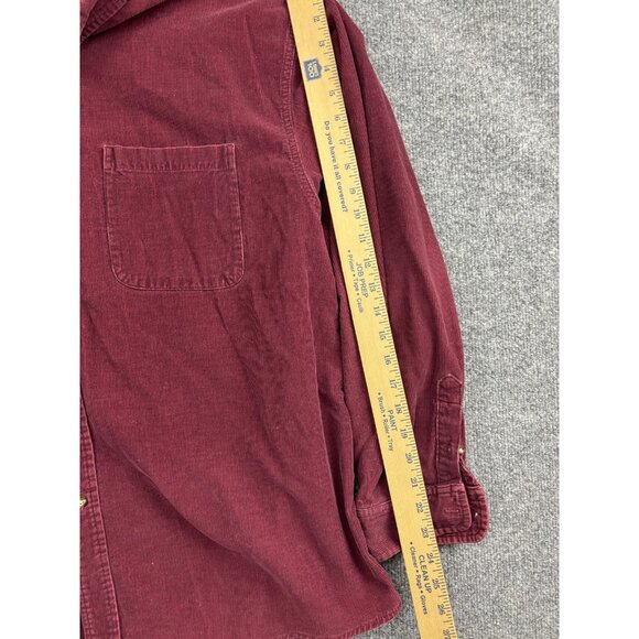 Vintage Eddie Bauer Shirt Mens XXL Burgundy Corduroy Button Front Pocket 90s - Picture 4 of 6